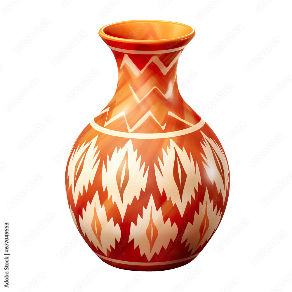 Ceramic clay vase in terracotta