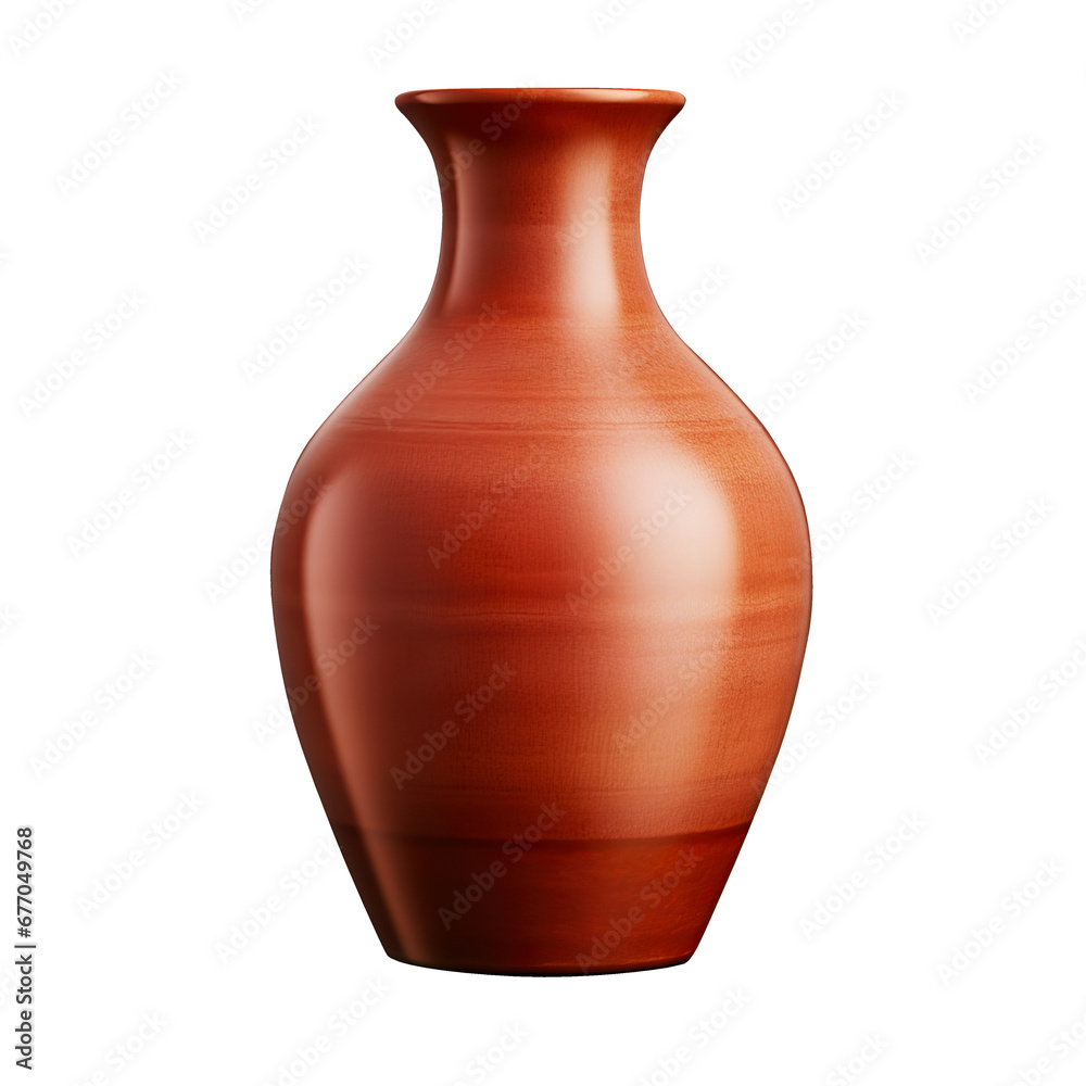 Ceramic clay vase in terracotta