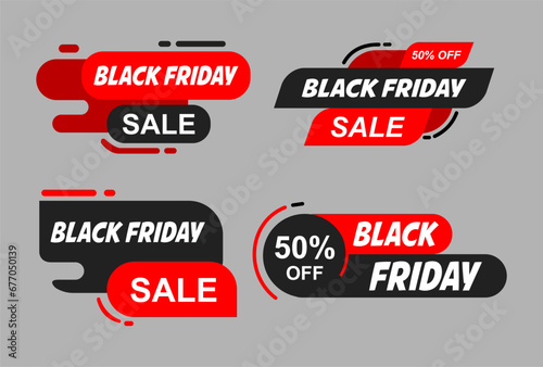 set of labels black friday