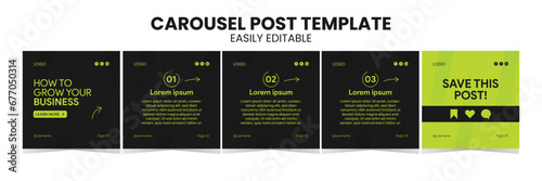 Editable Business carousel post for social media use. Instagram carousel post template for business.