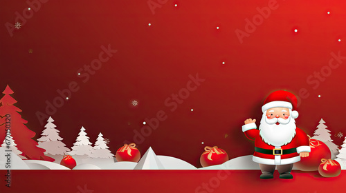 Christmas Template in red with Santa Claus © Daniel