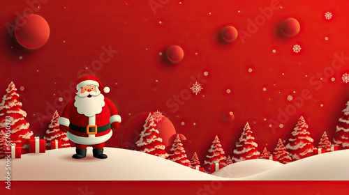 Christmas Template in red with Santa Claus © Daniel