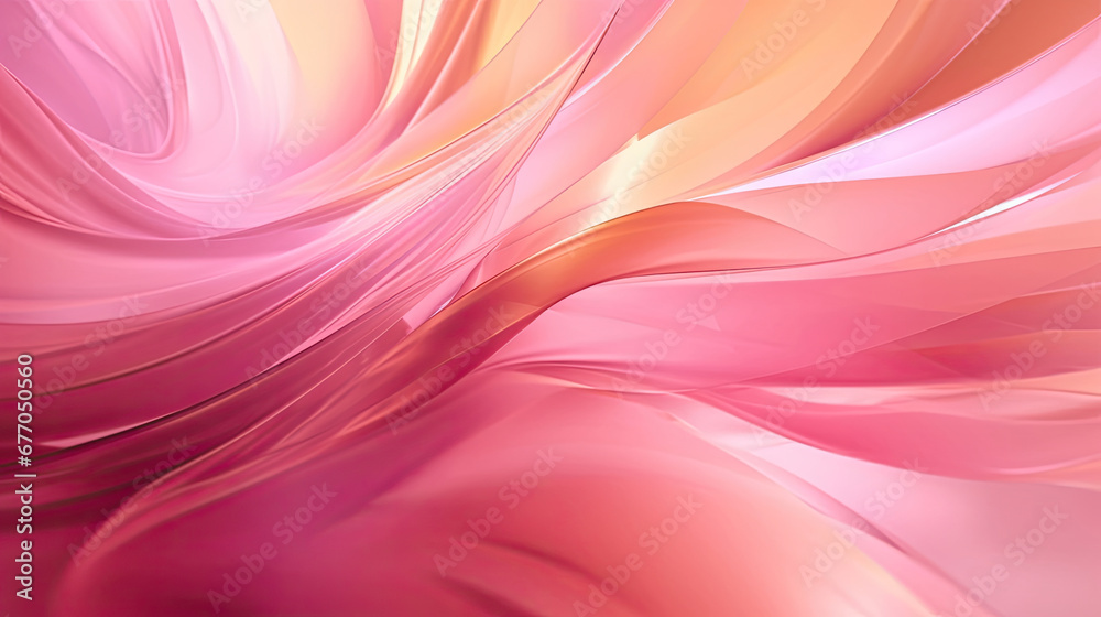 pink futuristic abstract pattern with golden flying wind reflection gem petals pink flowers created with Generative AI Technology