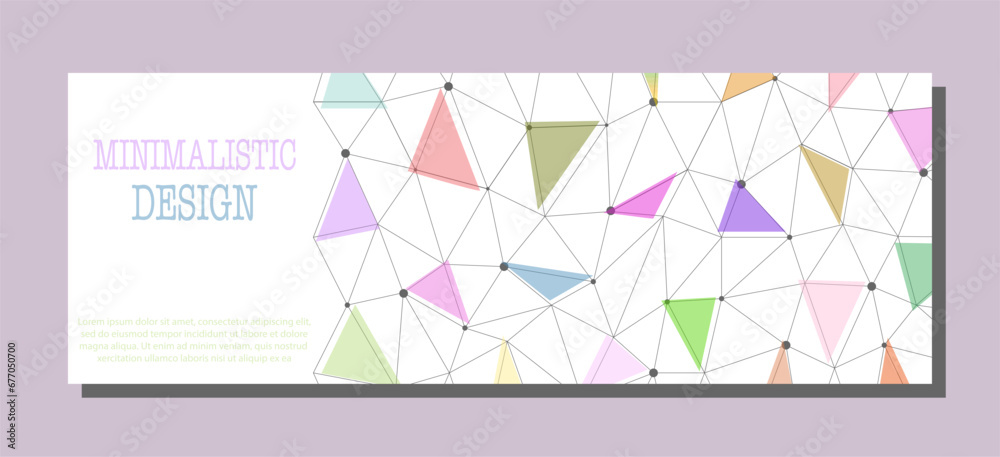 Minimalist design for the cover of a book, brochure, booklet or catalog with a grid of triangles. Poster, banner and creative interior template Minimalist design for the cover of a book, brochure, booklet or catalog with a grid of triangles. Poster, banner and creative interior template