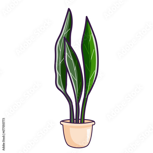 Indoor Potted Plant vector illustration asset element