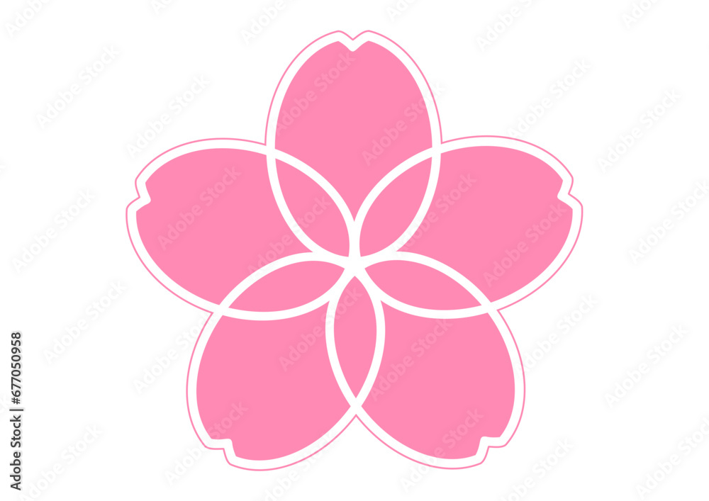 桜の花びらのアイコン素材 シンプルなピンク色の桜の花のイラスト 桜の花びらのアイコン素材 シンプルなピンク色の桜の花のイラスト