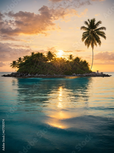 Fototapeta Naklejka Na Ścianę i Meble -  A beautiful scene of sunset at the beach
