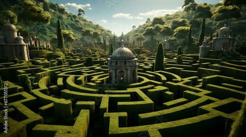 Evergreen hedge maze nobody created with generated AI