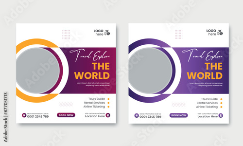 Adventure travel social media post template