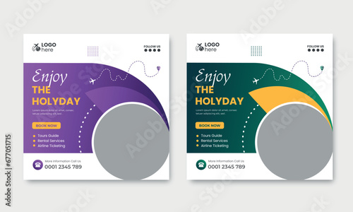 Adventure travel social media post template