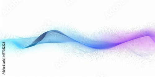 Abstract dots particles flowing wavy colorful blue purple gradient isolated on white background. illustration design elements in concept of technology, energy, science, Generative AI