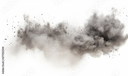 dust cloud with debris, isolated on white background, Generative AI photo