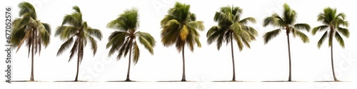 coconut trees  cocos palm isolated on white background  Generative AI