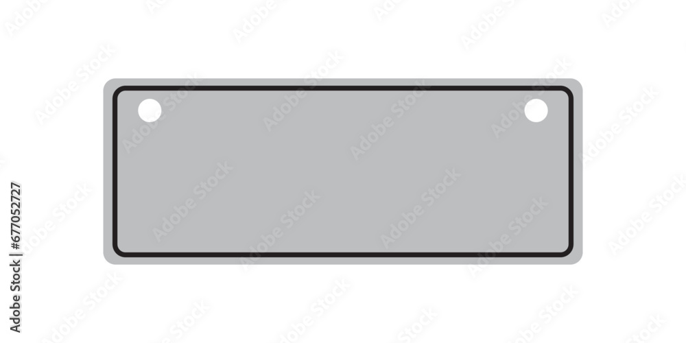 License plate frame icon on white background. License Plate with copy space. flat style