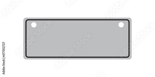 License plate frame icon on white background. License Plate with copy space. flat style