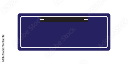 License plate frame icon on white background. License Plate with copy space. flat style
