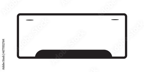 License plate frame icon on white background. License Plate with copy space. flat style photo