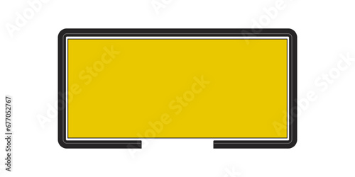 License plate frame icon on white background. License Plate with copy space. flat style