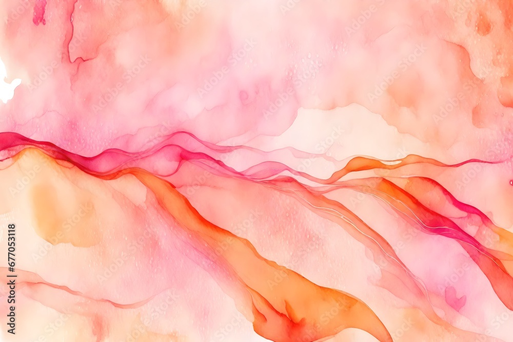 abstract watercolor background, pink, orange, red, and white  background 