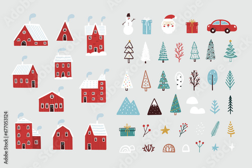 Set of Christmas and New Year elements
