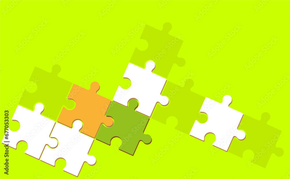 Three puzzle elements connected to each other. Vector drawing. Three puzzle elements connected to each other. Vector drawing.