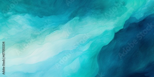 Abstract art teal blue green gradient paint background with liquid fluid grunge texture  Generative AI