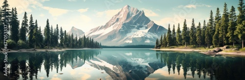 Reflections of an Majestic Mountain in a Serene Lake