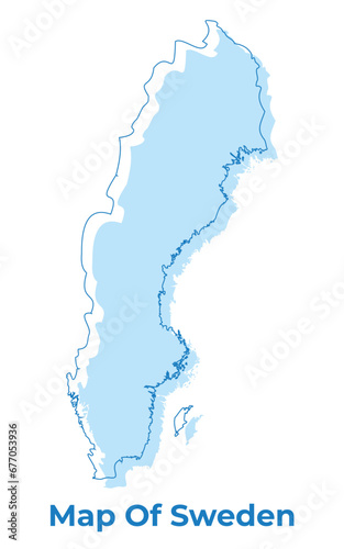 Sweden simple outline map vector illustration