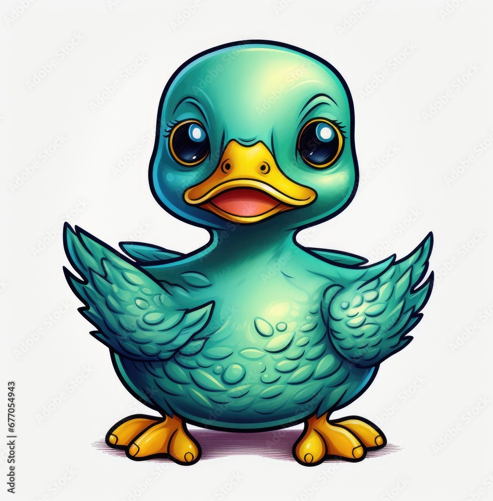 Obraz premium A Majestic Blue Bird with Piercing Eyes and a Vibrant Yellow Beak