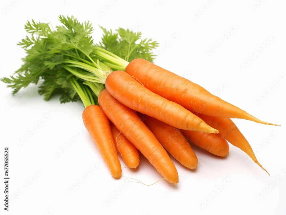 a bunch of carrots isolated on a white background
