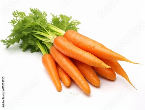 a bunch of carrots isolated on a white background