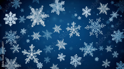 elegant and intricate snowflake mosaic, with each snowflake featuring a unique design, set against a deep blue or black background, creating a sophisticated and festive holiday theme photo