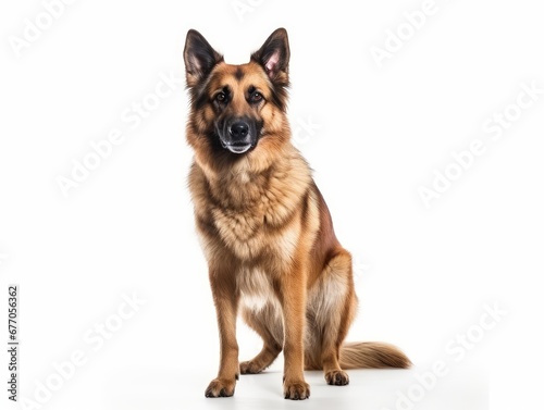 a dog standing on a white background © Muh