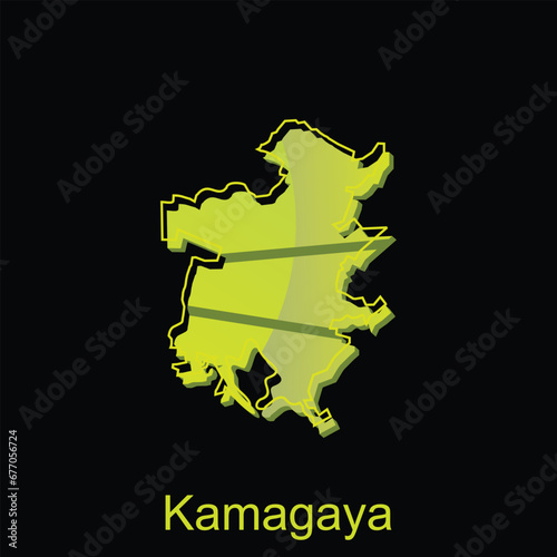 Map City of Kamagaya design, High detailed vector map - Japan Vector Design Template photo