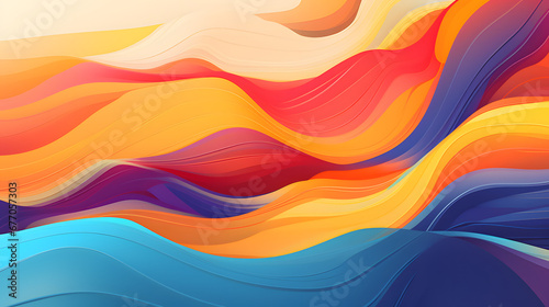 abstract colorful background with waves  © Sergyi