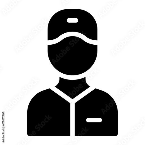 delivery man glyph icon