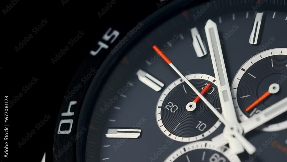 Wrist watches. The black clock tells the time lapse. Wrist watches. The black clock tells the time lapse.