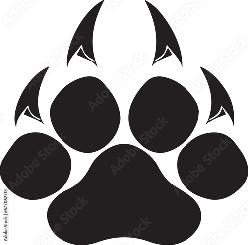 Claw print, showcasing the distinct imprint of a predatory animal's powerful and sharp claws.  Formidable hunter or predator