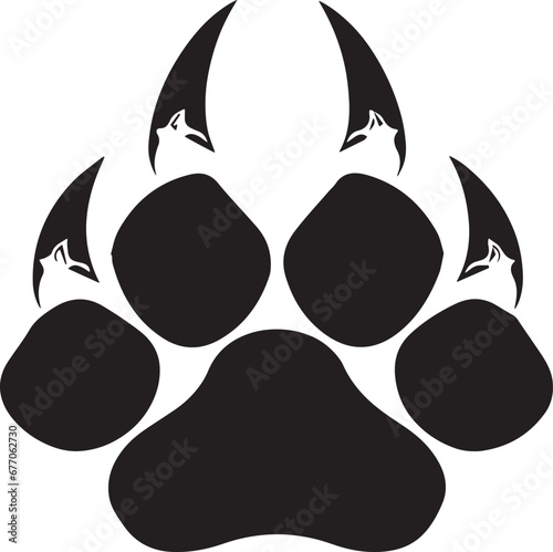 Claw print, showcasing the distinct imprint of a predatory animal's powerful and sharp claws.  Formidable hunter or predator