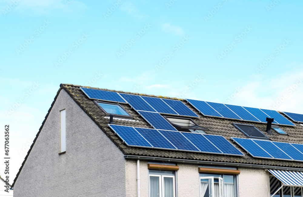 Solar Panel on The House Roof, Alternative Generator Energy in The Hague, Netherlands