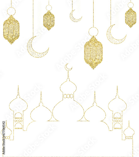 ramadan kareem golden illustration