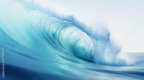 a large wave in the blue ocean