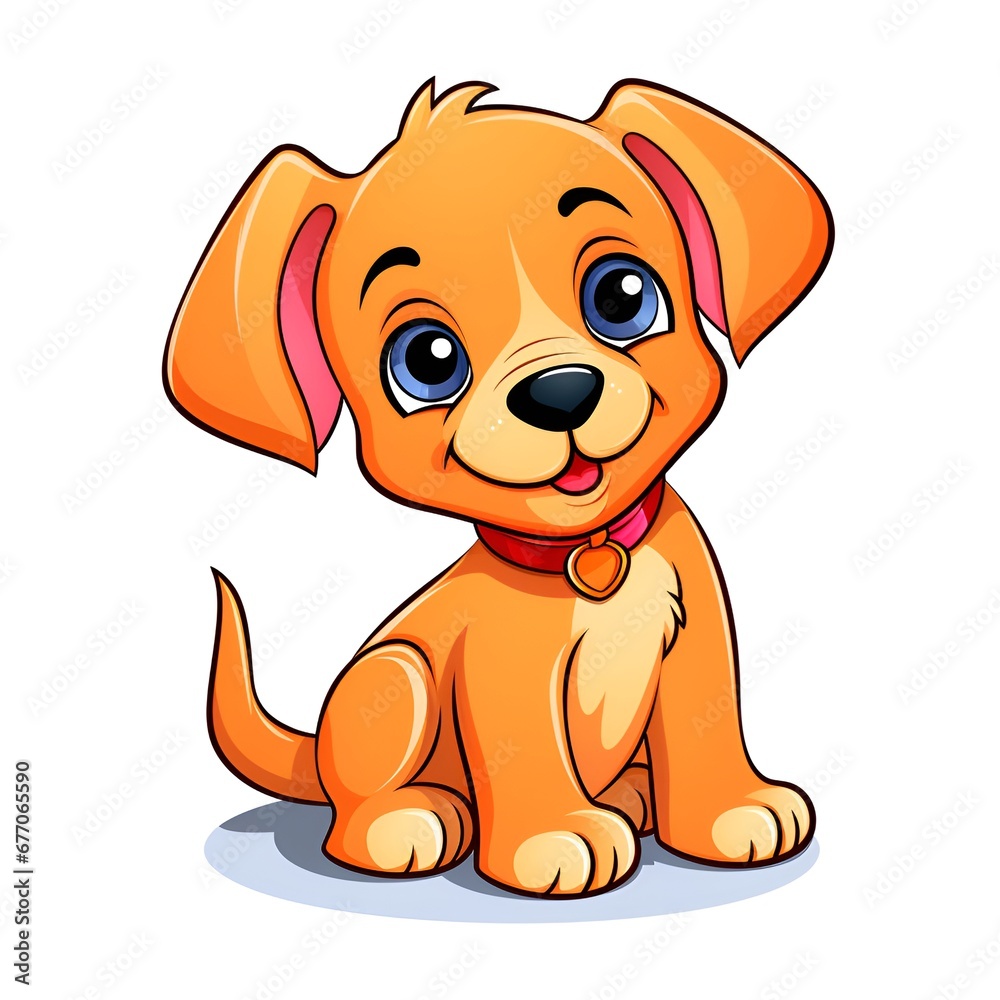 A dog drawn in an illustration style. Generating AI A dog drawn in an illustration style. Generating AI