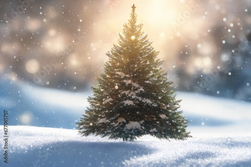 Christmas Tree Bokeh Lights Background: Festive Illumination © nomadphotography
