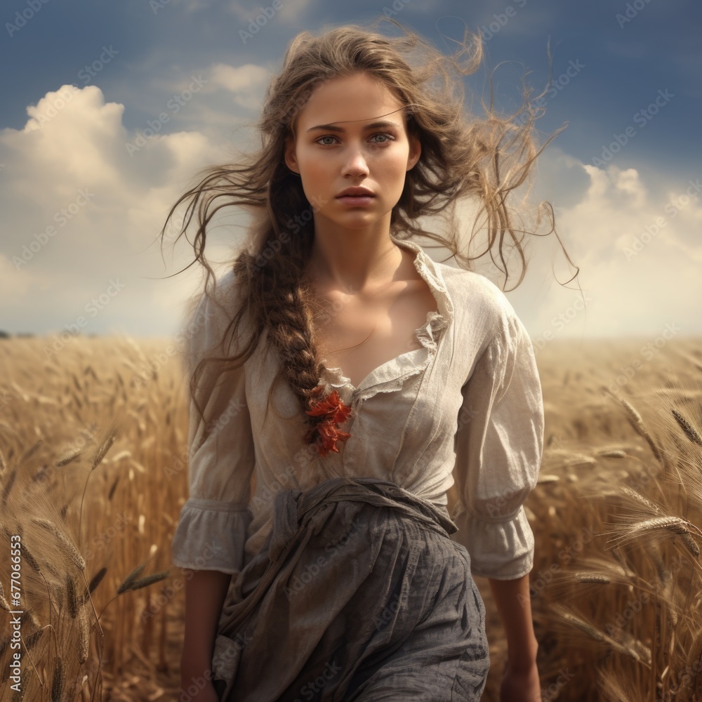 Woman in a wheat field. Agriculture and husbandry.
