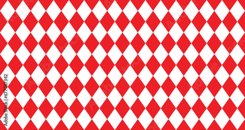 Bavarian Oktoberfest seamless pattern with Red and white, Red checkered background