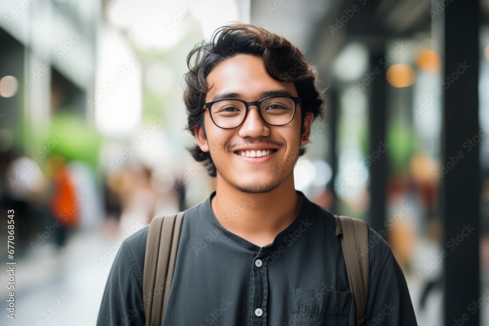 Obraz premium an indonesia young man smile at camera