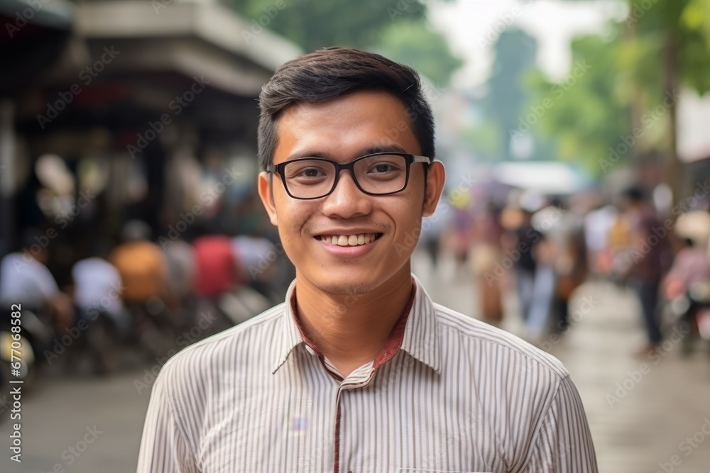 an indonesia young man smile at camera an indonesia young man smile at camera