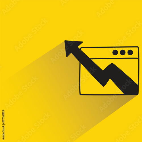 web data analytics with shadow on yellow background