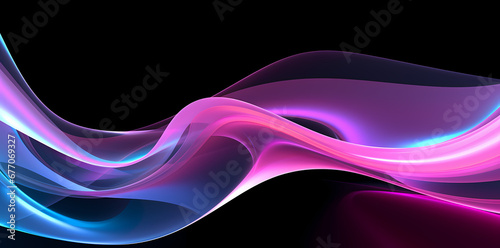 neon lights flowing in the dark, in the style of light magenta and aquamarine, 3d, abstraction-création, colorful curves